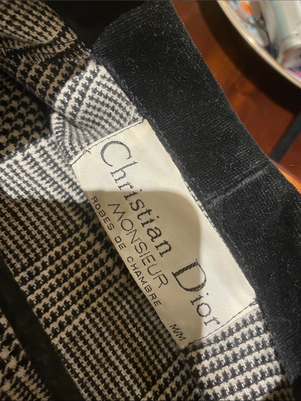 Dior Archive Robe/ Blazer Black and White Glen Plaid Dark Academia Dandy - Picture 2 of 6